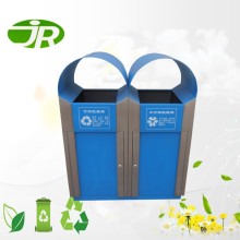Metal 2 Compartment Large Capacity Trash Receptacles Can