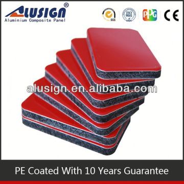 high glassy red ACP panels aluminum composite wall panels