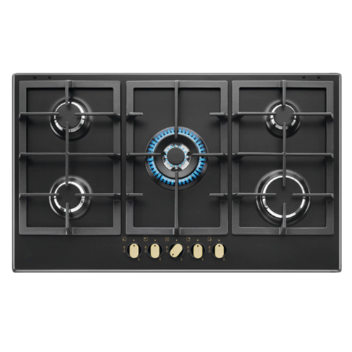 Queimador Smeg Hob 5 de vidro preto