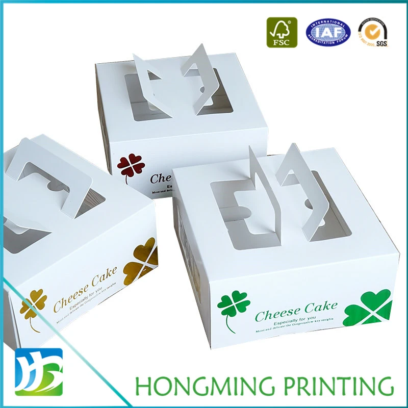 Wholesale Different Colors Paper Cake Packaging Boxes with Pet Window