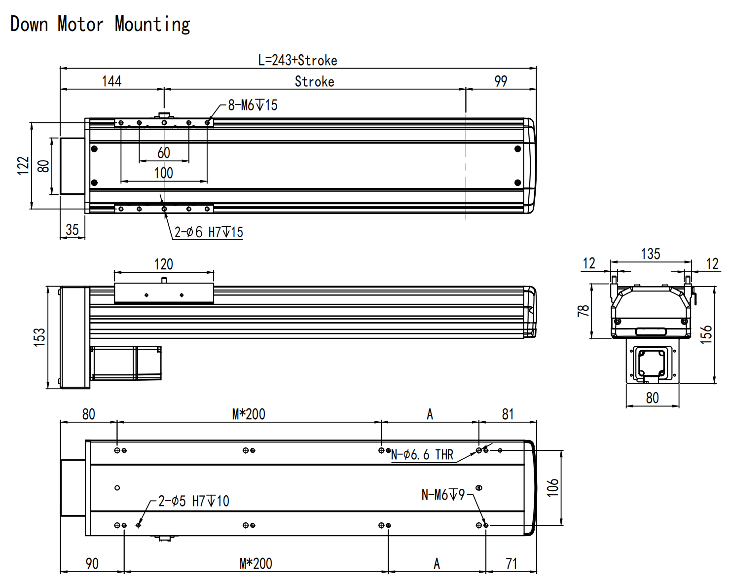 linear guide ball screw module-down