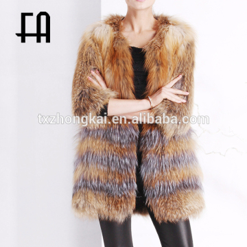 Factory direct wholesale red fox fur knitted coat