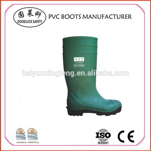 Green Color Safety Boots Steel Toe, Safety PVC Boots
