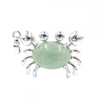 Natural Stone Crab Charm Pendant Gemstone Quartz Crab Pendants for DIY Jewelry Making