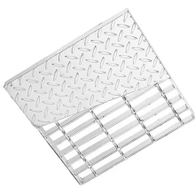 Custom Compound Corrugated Cross Bar Steel Grating with Diamond Pattern Anti-Slip Galvanization