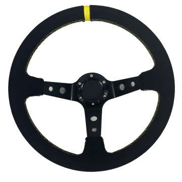 TRAPLY Suede Racing Steering Wheel - Universal Car Accessory