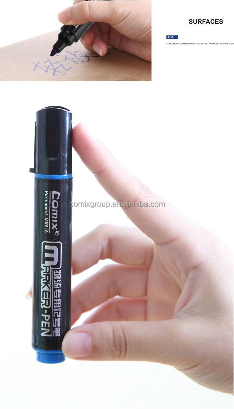 Plastic waterproof blue&black&red Permanent Marker pen