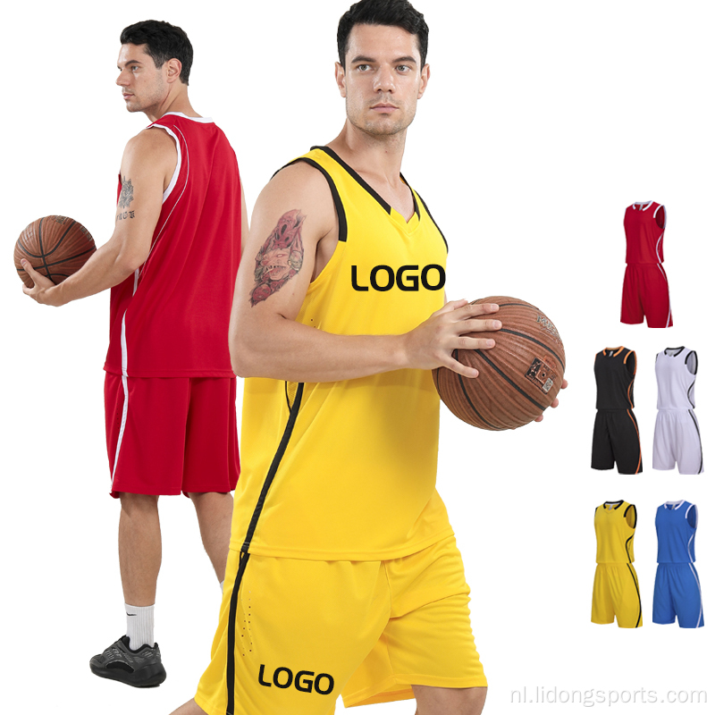 Custom ademende heren basketbal team jersey uniform