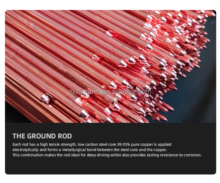 1/6 Free Sample 5/8-Inch by 8-Feet Copper Bonded Earth rod,Ground Rods For Electrical Industries
