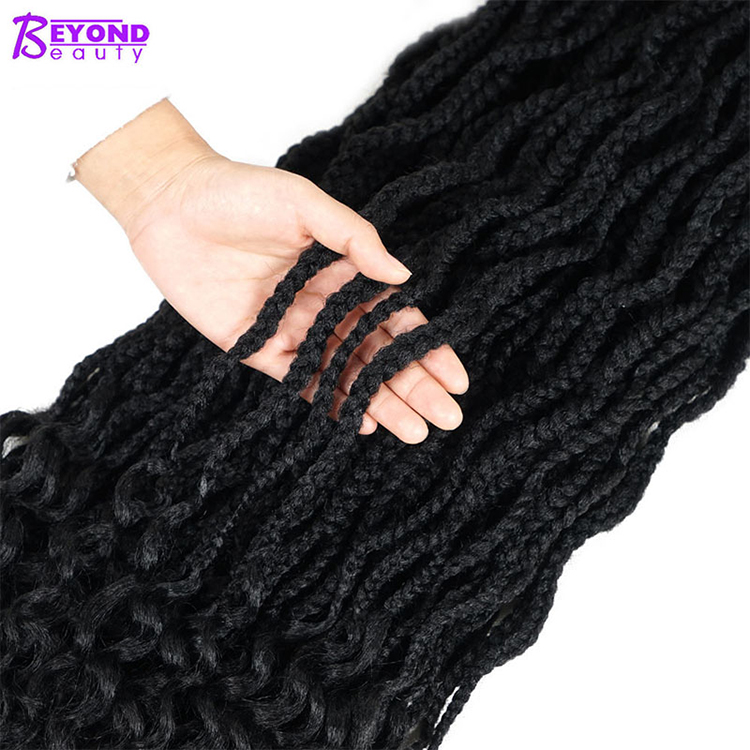 Curly crochet Box braided hair Pre Looped Goddess box braids Wavy Locs crochet hair ombre synthetic braiding Hair curly