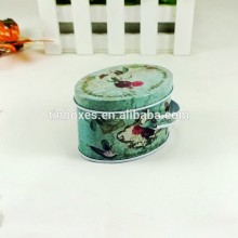 food safe small ellipse handle metal tin box for sale