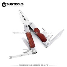2016 Hot sale wooden handle pliers Outdoor multi tools Pliers with multi function parts