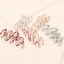 M-shaped White Pearl Shark Claw Hair Clip - Simple and Cute Girl's Hair Accessory