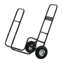 Firewood Cart: Wood Hauler and Log Carrier with Rolling Wheels for Storage