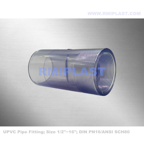 Acoplamiento femenino de PVC claro SCH80 PN16