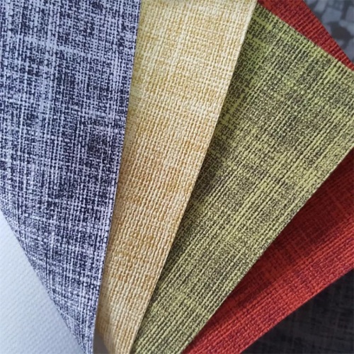 Colorful Textured PU Linen Embossed Leather for Mat