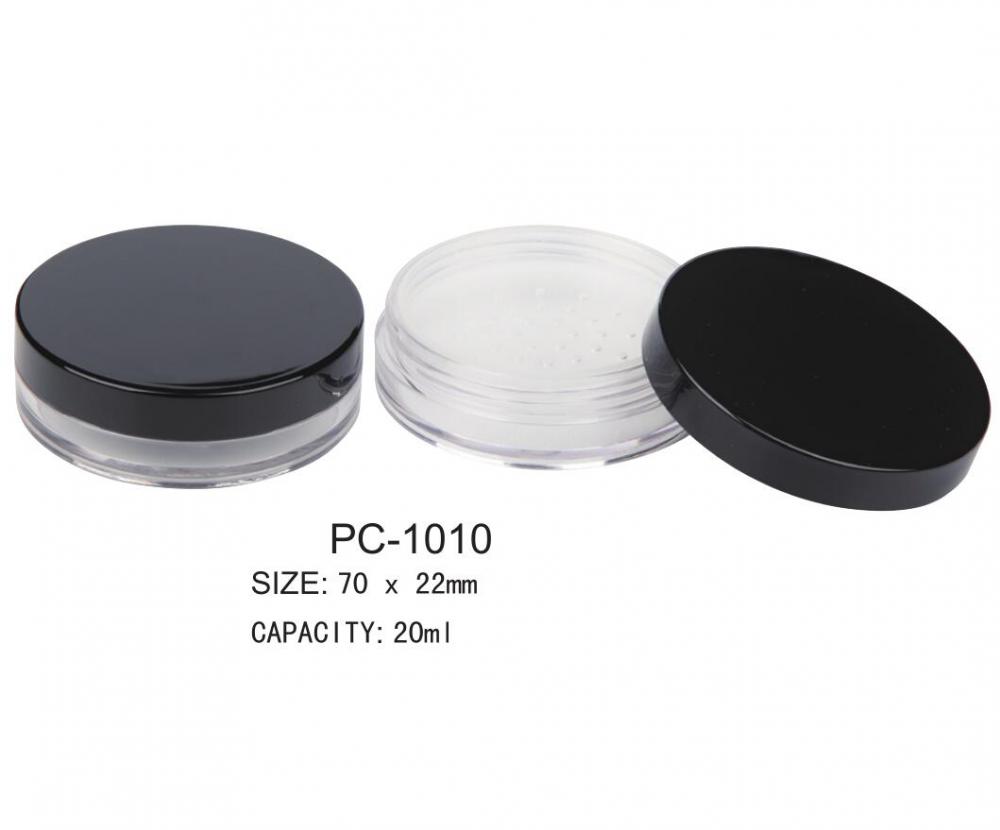 20 ml rund plast kosmetiskt lösa pulverfodral/burk PC-1010