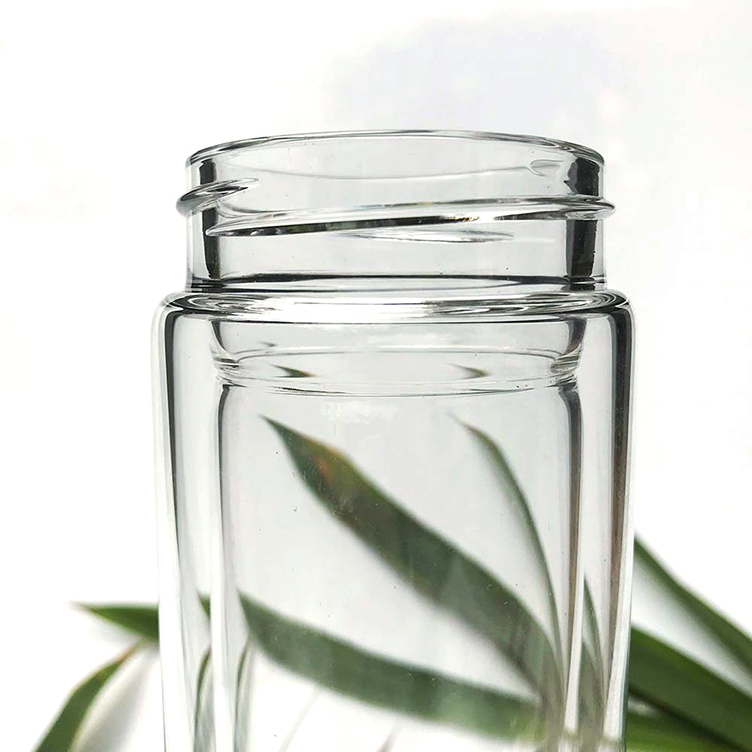 Double wall borosilicate fruit infused water bottle glass 750ml silicone glass coffee cups