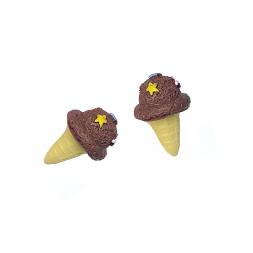 Cabujones de resina de comida Kawaii populares en 3D, dulce cono de helado, adorno artesanal para hacer joyas