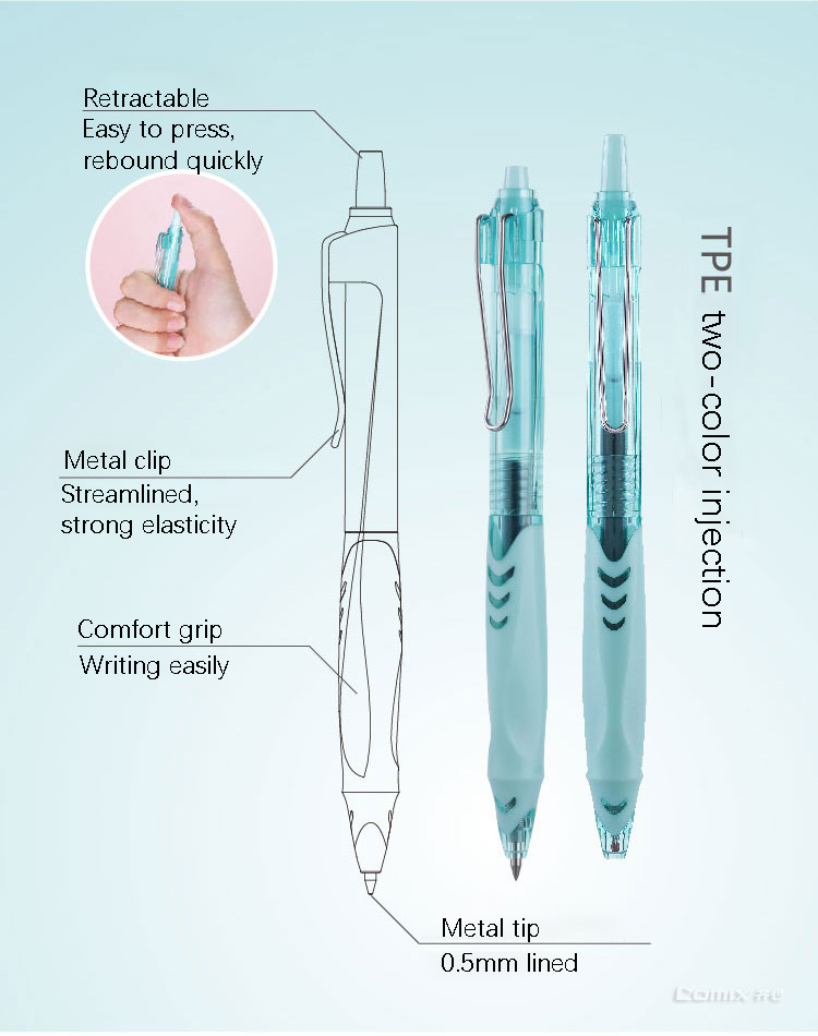 comix hot Chinese factory good quality comfortable writing metal clip quick dry gel ink pens school office use