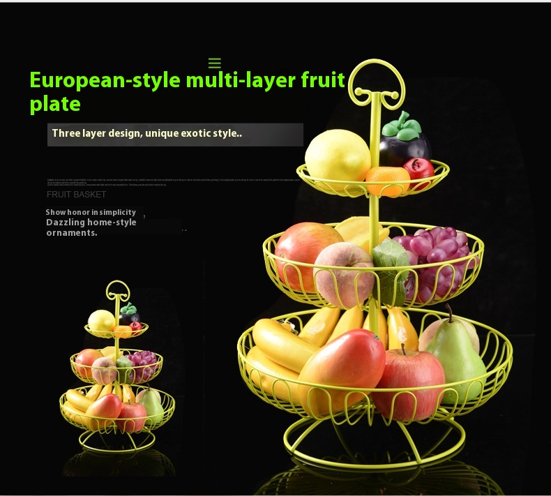 بشقاب میوه سه لایه فوق العاده بزرگ مدرن Modern Extra Large Three-Layer Fruit Plate