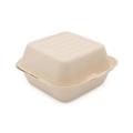 Disposable Biodegradable Sugarcane Bagasse Pulp Clamshell Bagasse Burger Box 6 inch