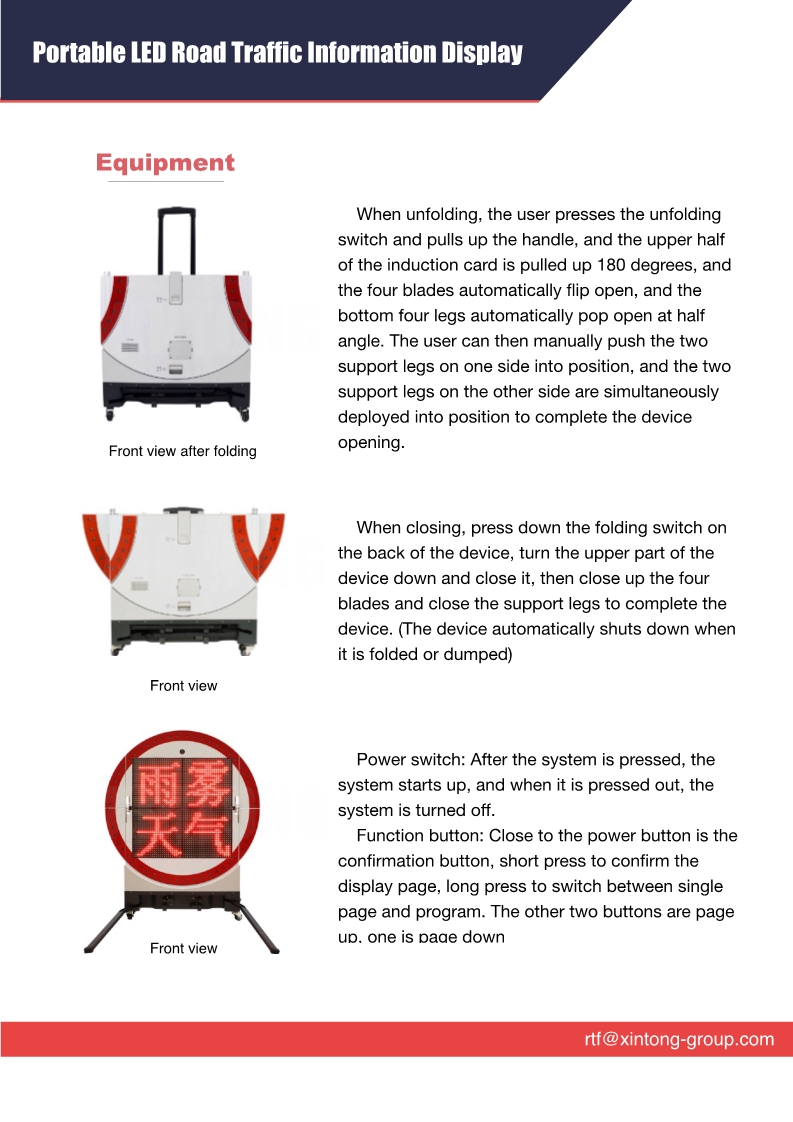 The portable folding traffic sign led display for bad weather use