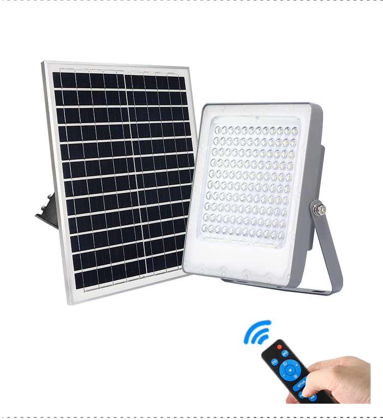 KCD Remote Control Aluminum Housing IP66 Waterproof Floodlight 50 watt 100 watt 150 watt 200 watt Solar Flood Light