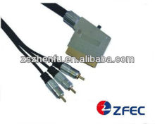 scart plug to 3RCA plug With switch cable
