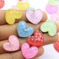 Glitter Pfirsich Herz Harz Charms Liebe Herz Flatback Harz Cabochons für Telefon Shell oder Choildren Haarzubehör Materialien