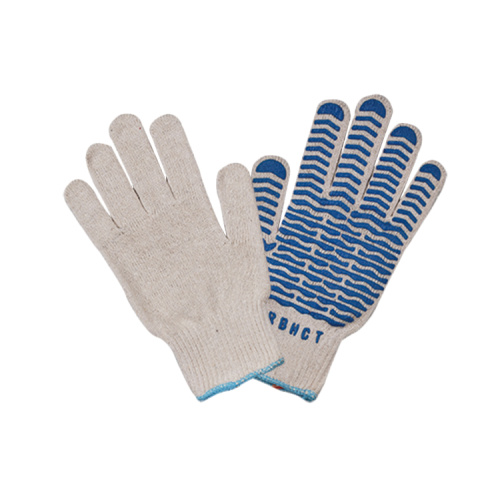 Knitted Cotton Working Gloves with Single PVC Dot