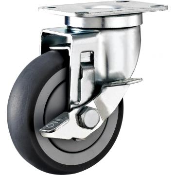 Medium Duty Plate Swivel TPR Caster Wheel with Brake
