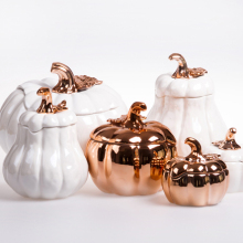 Luxury Gold Ceramic Pumpkin Candle Containers