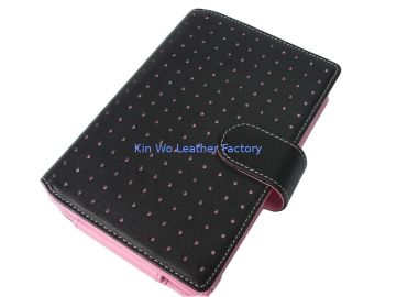 Pink Magnetic Pda Leather Cases / Deluxe Ebook Leather Pouch