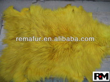 fashion dyed long hair goat fur pelts