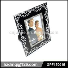 black mirror glass photo frame for wedding