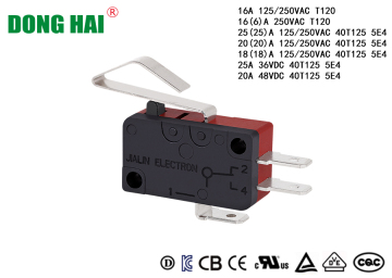 Micro Switch Triangle Lever Type UL TUV CE Approvals