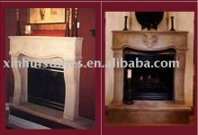 yellow marble fireplace