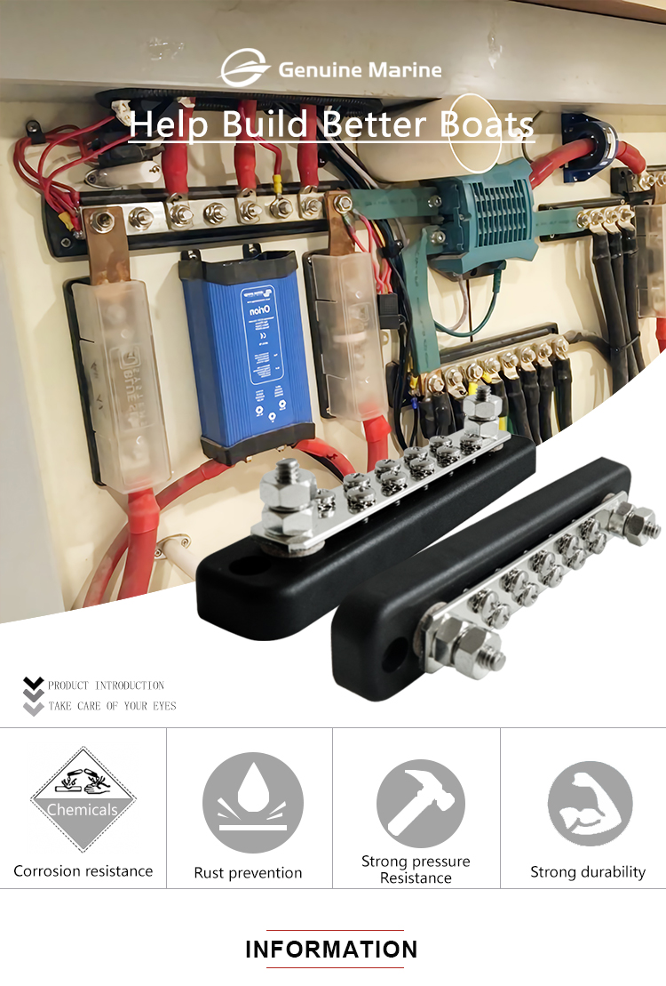 Genuine Marine Boat Caravan150A DC 10-way Busbar Marine Terminal Block