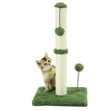Cactus Cat Tree: Scratching Post with Poles and Dangling Ball for Indoor Cats