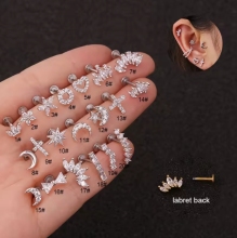 NJC Creative Crown Earrings Stainless Steel Ear Piercings