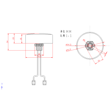 GPS + BD 안테나 1575.42MHz 1568MHz 조합 안테나