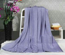 Personalised Light Purple Plain Silk Throw Blanket , Baby Custom Fleece Blankets
