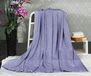 Personalised Light Purple Plain Silk Throw Blanket , Baby Custom Fleece Blankets