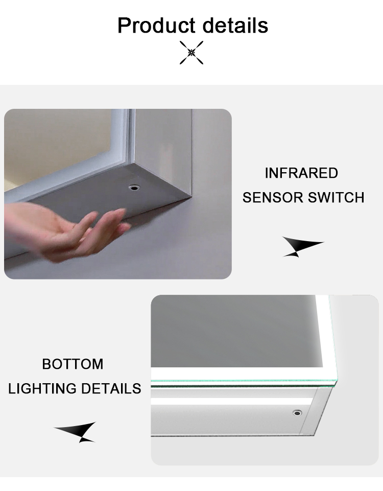 Dimmable mirrored cabinet