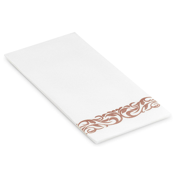 100 Durable Silver Guest Towels Napkins Disposable Soft Paper Napkins for Christmas, Parties, Weddings, Dinners