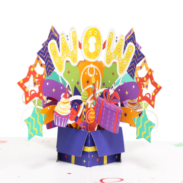 3D Birthday Gift Box Greeting Card