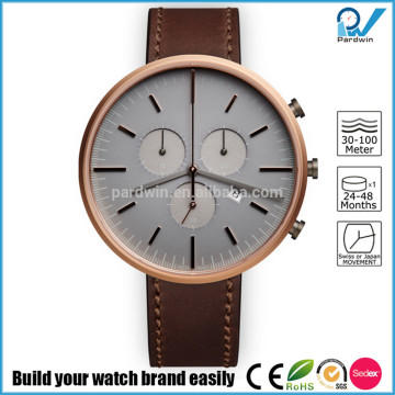 PVD rosegold stainless steel case chronograph with date multifunctions watch