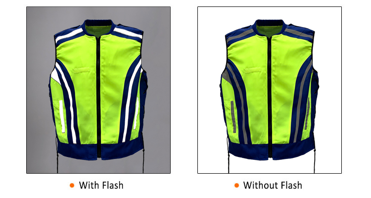 High visibility polyester and mesh fabric security reflective safety vest