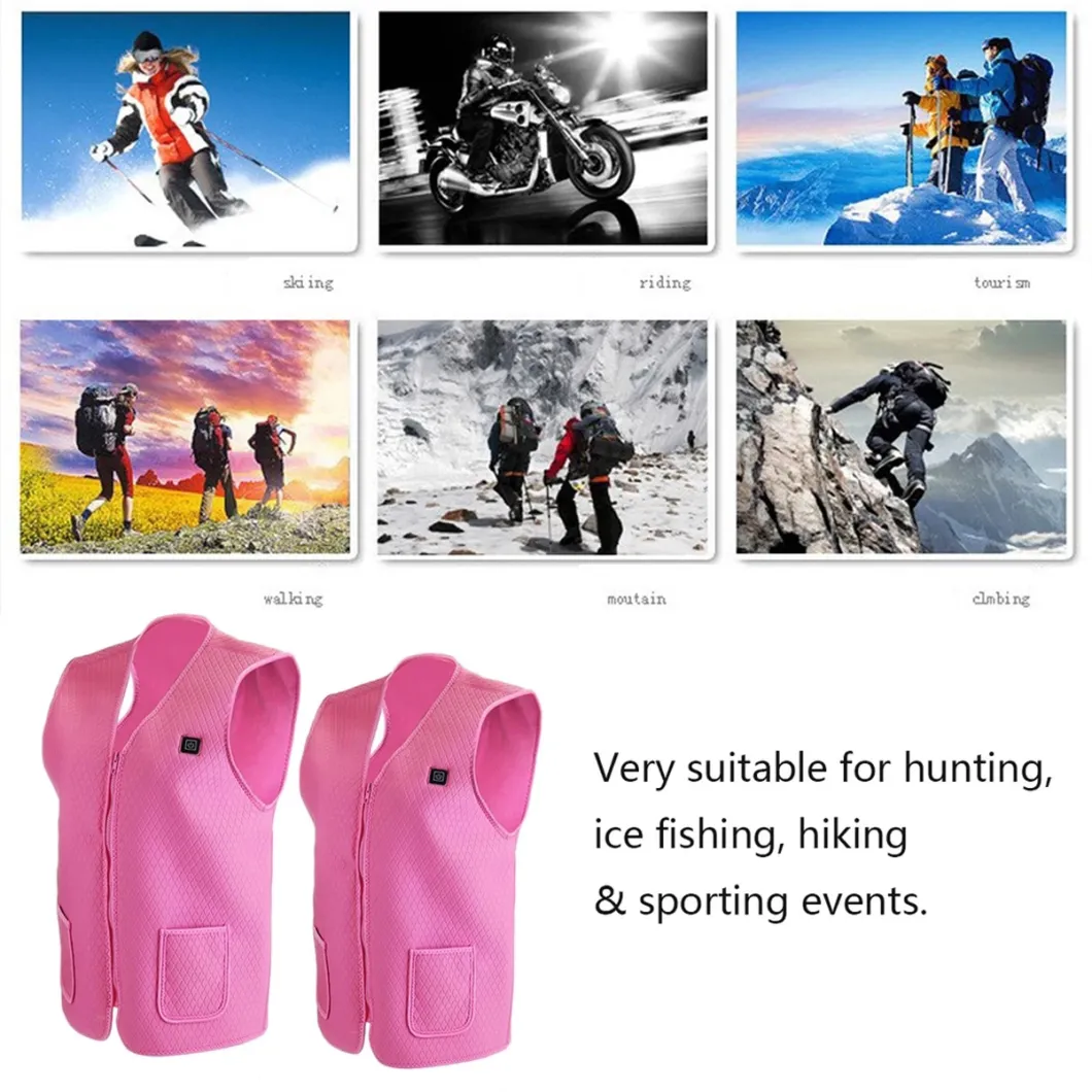 Skiing Fishing Unisex USB Heating Electric Vest Keep Warm Jacket